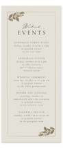 Vine Wrap Foil-Pressed Tall Wedding Weekend Itinerary Cards