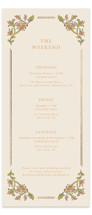 Marigold Foil-Pressed Tall Wedding Weekend Itinerary Cards