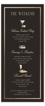 Flouriishing Foil-Pressed Tall Wedding Weekend Itinerary Cards