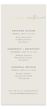 silk Foil-Pressed Tall Wedding Weekend Itinerary Cards