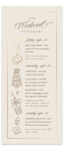 Seaside Foil-Pressed Tall Wedding Weekend Itinerary Cards