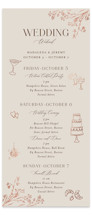 Shining Florals Foil-Pressed Tall Wedding Weekend Itinerary Cards
