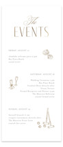 Monatuk Foil-Pressed Tall Wedding Weekend Itinerary Cards