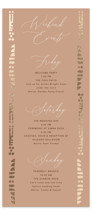 Cultured Element Foil-Pressed Tall Wedding Weekend Itinerary Cards
