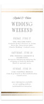 Side Stripe Foil-Pressed Tall Wedding Weekend Itinerary Cards