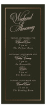 Playbill Foil-Pressed Tall Wedding Weekend Itinerary Cards