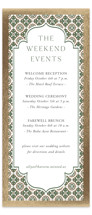 Kareem Foil-Pressed Tall Wedding Weekend Itinerary Cards