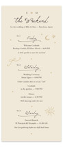 Written in the Stars Foil-Pressed Tall Wedding Weekend Itinerary Cards