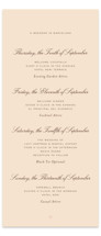 Sweet Fancy Foil-Pressed Tall Wedding Weekend Itinerary Cards