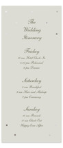 Pearls Foil-Pressed Tall Wedding Weekend Itinerary Cards
