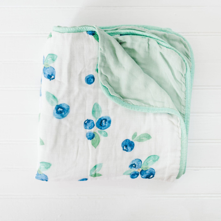 Blueberry Muslin Blanket Kids Blankets and Throws by Allison Chavanelle