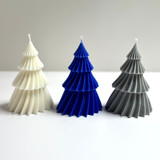 Blue, White and Gray Spiral Tree Set Christmas Decorations