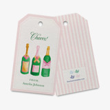 Custom Champagne Bottle Gift Tags [Set of 24] Holiday Gift Tags
