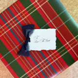 Holiday Handmade Paper Gift Tags with Navy Blue Bow | Set of 10 | Custom Text Holiday Gift Tags