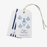 Personalized Blue Christmas Ornaments Gift Tags [Set of 24] Holiday Gift Tags