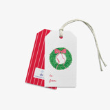 Christmas Wreath Gift Tags (Set of 24) Holiday Gift Tags