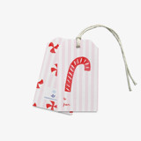 Pink Striped Candy Cane Christmas Gift Tags (Set of 24) Holiday Gift Tags