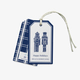 Personalized Navy Gingerbread Nutcracker Gift Tags [Set of 24] Holiday Gift Tags