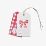 Red Bow Gift Tags [Set of 8] Holiday Gift Tags