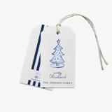 Personalized Blue Christmas Tree Gift Tags [set of 24 tags] Holiday Gift Tags