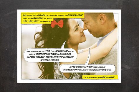 A Comic Book Love Story Print-It-Yourself Wedding Invitations